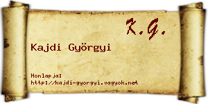 Kajdi Györgyi névjegykártya